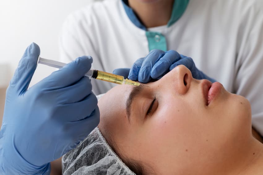 Woman getting Botox injection